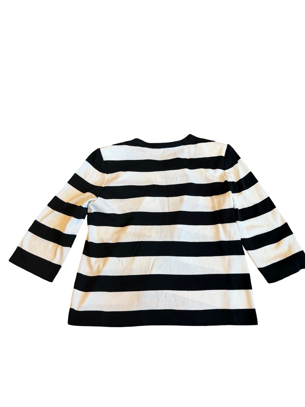 Ming-Wang Stipe Cardigan Sweater Black White Gold Buttons Size XL Women's - Picture 8 of 14